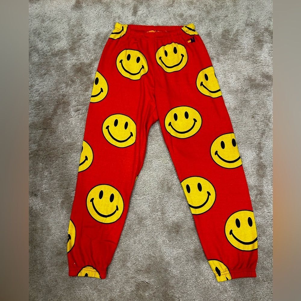 NWT Aviator Nation Red Smiley Repeat Hoodie and sweatpants Set - Picture 8 of 10